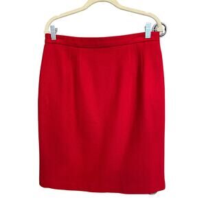 Worthington | Vintage Red 100% Wool Pencil Skirt | 12